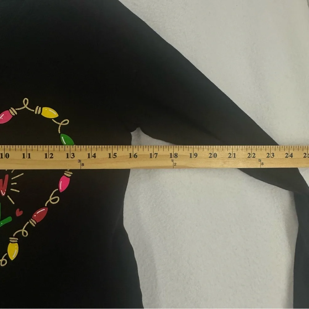 Old Navy You Glow Girl Christmas Lights Long Sleeve Shirt‎ Girls XL Black